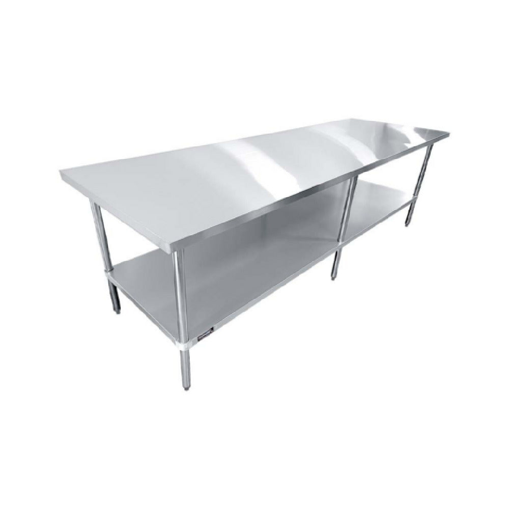 Sapphire Manufacturing SMTE-30108G Worktable 108"W X 30"D X 35"H 18/430 Stainless Steel Flat Top