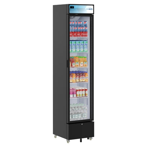 Koolmore KM-MDR-17S KoolMore Slim Commercial Merchandiser Refrigerator 17"W X 19.25"D X 78.20"H