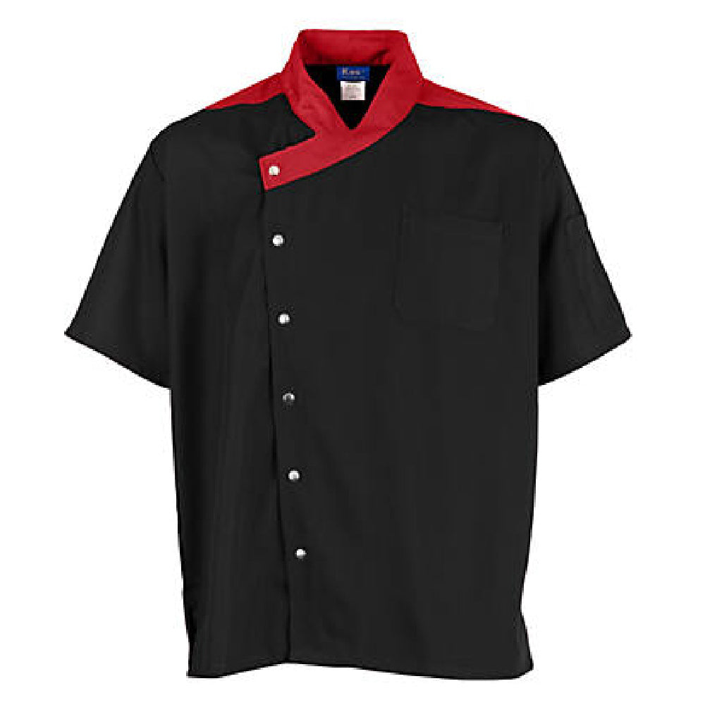 KNG 2779BKRD2XL Kng 2xl Uptown Chef Coat Lw Black/red