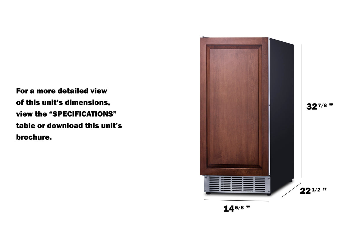 Summit BIM44GIF Cube-style Built-In 45 lb. Clear Ice Maker (Panel Not Included)