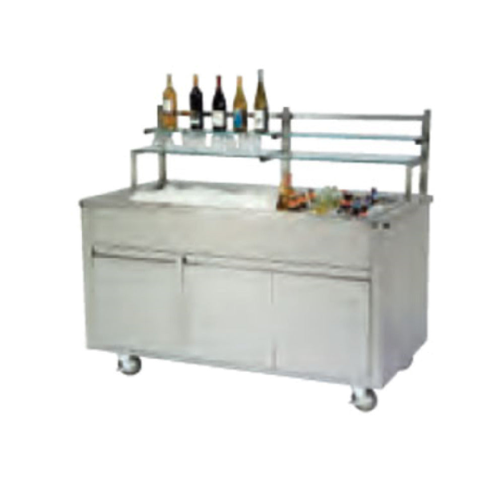 Geneva 79864 Wilson Portable Back Bar 72"W X 30"D X 58"H Stainless Steel Interior And Exterior