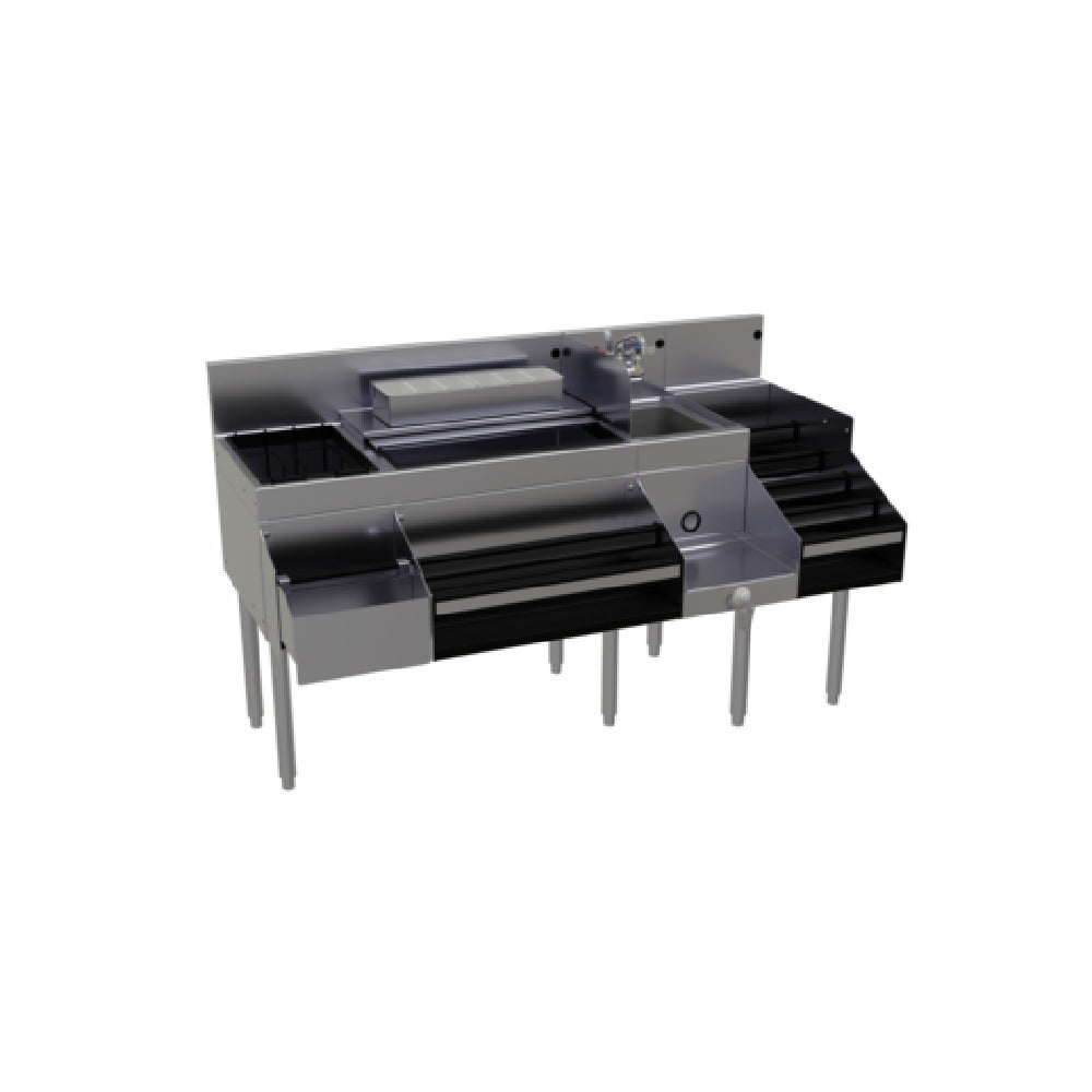 Glastender ALL-60A All-In-One Underbar Ice Bin/Cocktail Station Blender Station