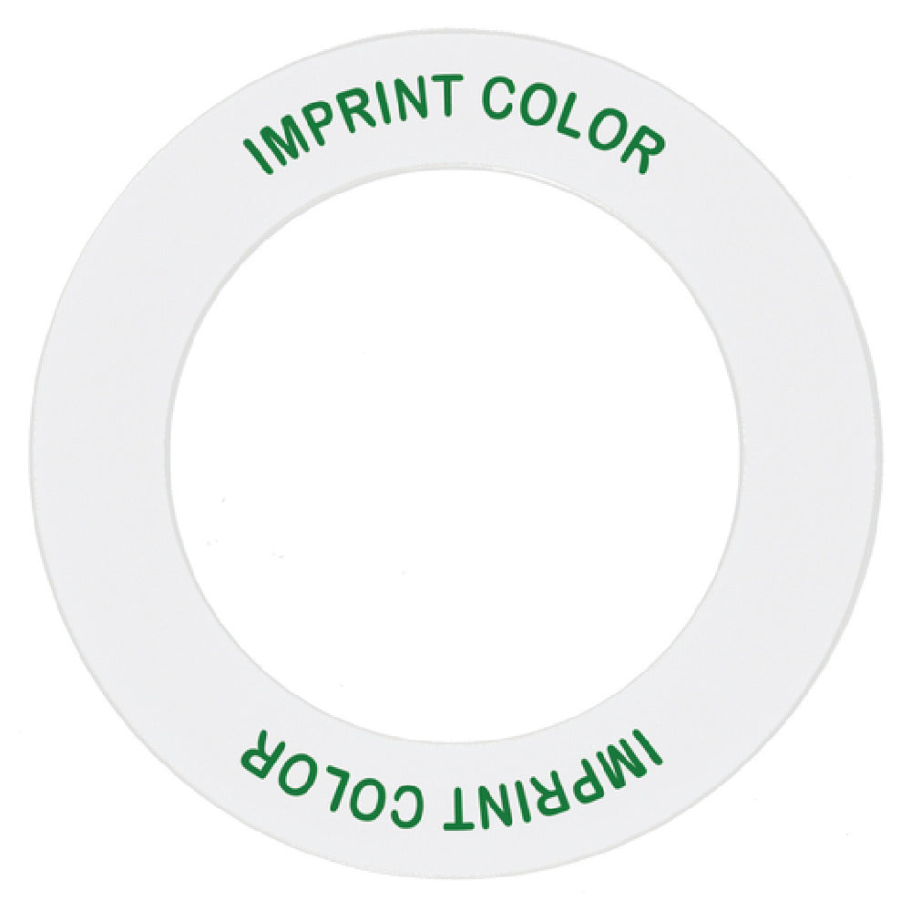Hubert 43515 - Expressly HUBERT® Plastic White/Green Squeeze Bottle ID Ring - 3 1/2"Dia