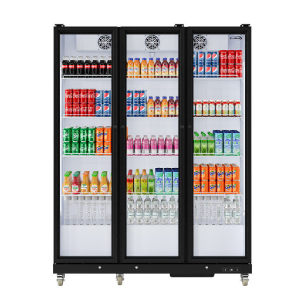 Koolmore KM-MDR-3FGD KoolMore Merchandiser Full Glass Doors Refrigerator 71"W X 22.63"D X 78.34"H