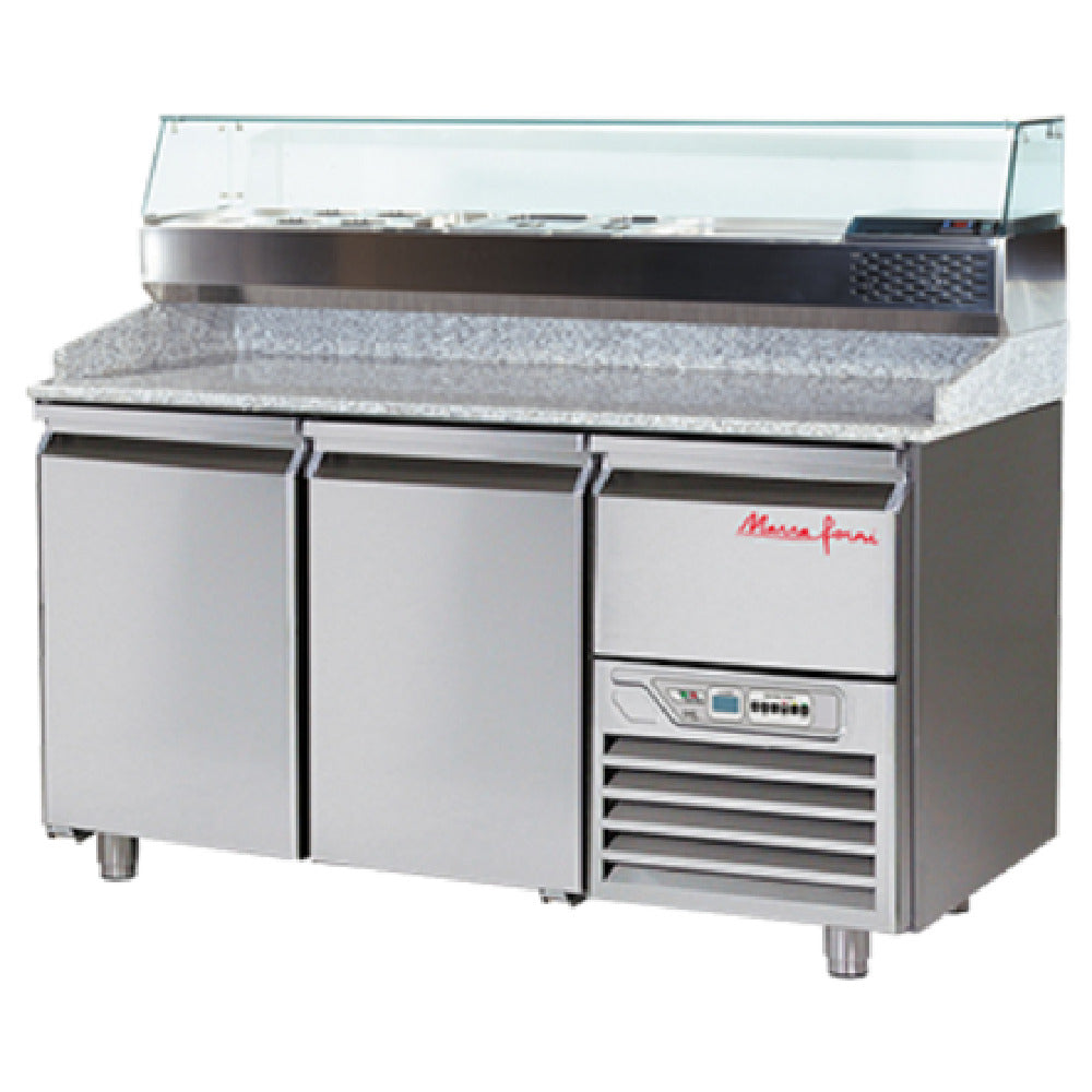 Marra Forni GPZ166A Refrigerated Pizza Prep Table Two-section 12.0 Cu. Ft. Capacity