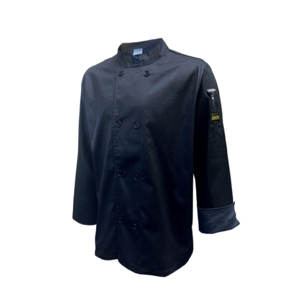 Thunder Group CJ304BKXL Chef Regalia Men's French Cuffs Chef Jac Tapered Long Sleeve