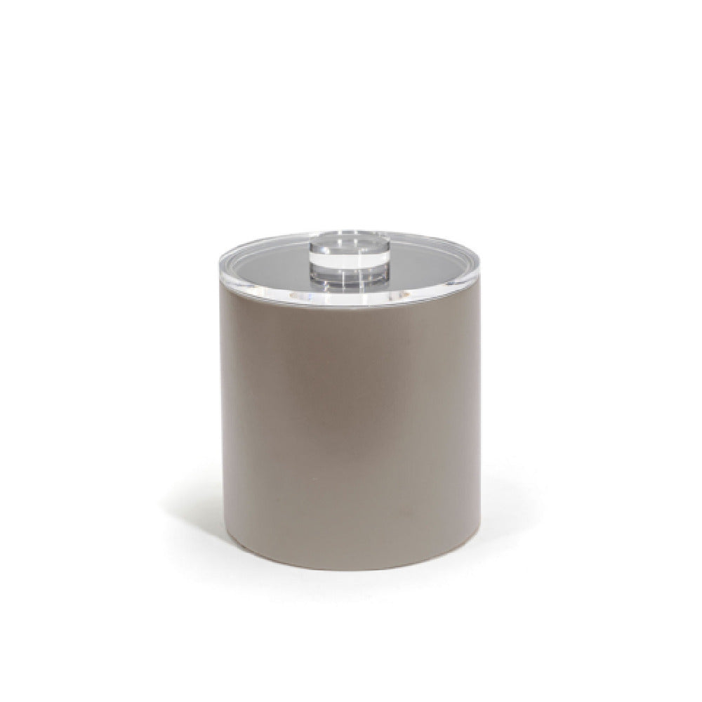 FOH RIB020BEL21 3.5qt Round London Ice Bucket Stone With Acrylic Lid Includes One RIB017BEL21-BTM 3.5qt Round London Ice Bucket Base Stone