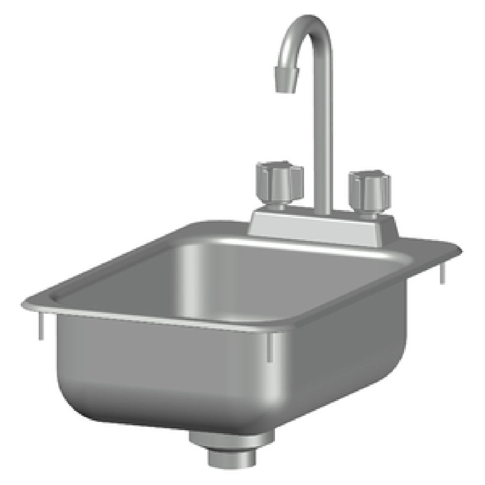 SPG DI-1-5DF - Universal Stainless Drop-In Sink, One Compartment, 12" Wide X 18" Front To Back X 5" Deep