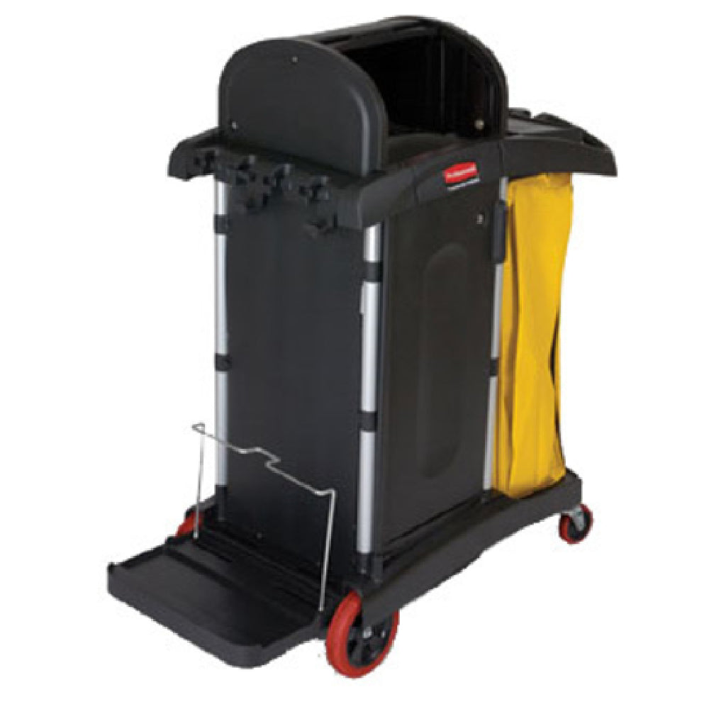 Rubbermaid FG9T7500BLA - Hygen™ High Security Cleaning Cart, 48-1/4"L X 22"W X 53-1/2"H