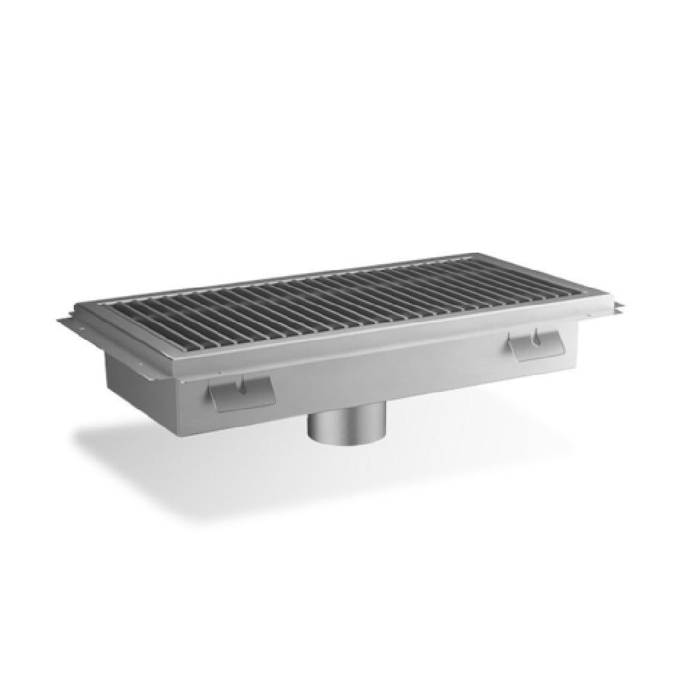 Steel Works Stainless SWFTG-1236 Floor Trough 12" X 36" X 4"H With Stainless Steel Grating 14ga/304 Stainless Steel