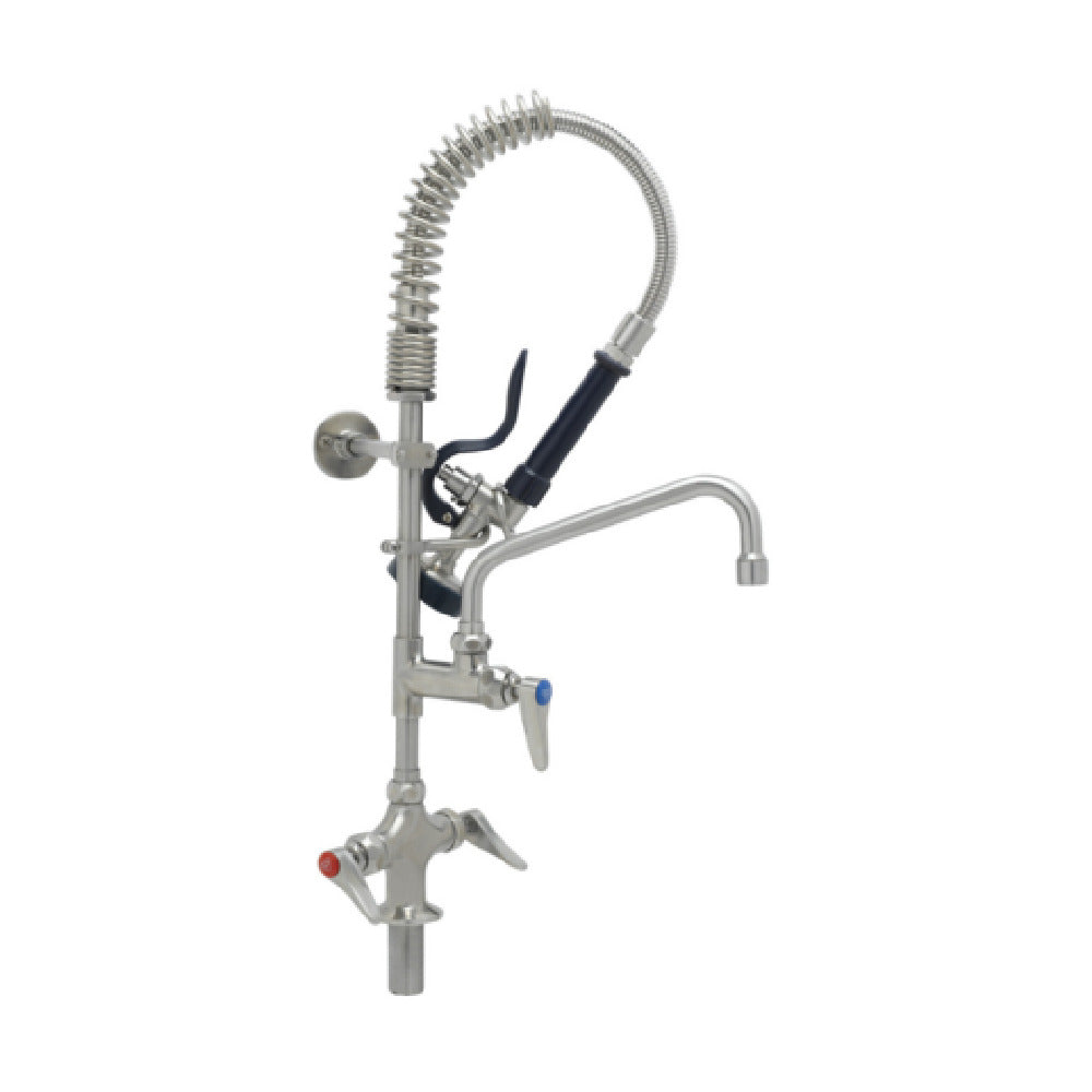 T&S Brass SMPK-2DLN-08 EverSteel Pre-Rinse Unit: EasyInstall Stainless Steel Single Hole Deck Mount Mixing Faucet