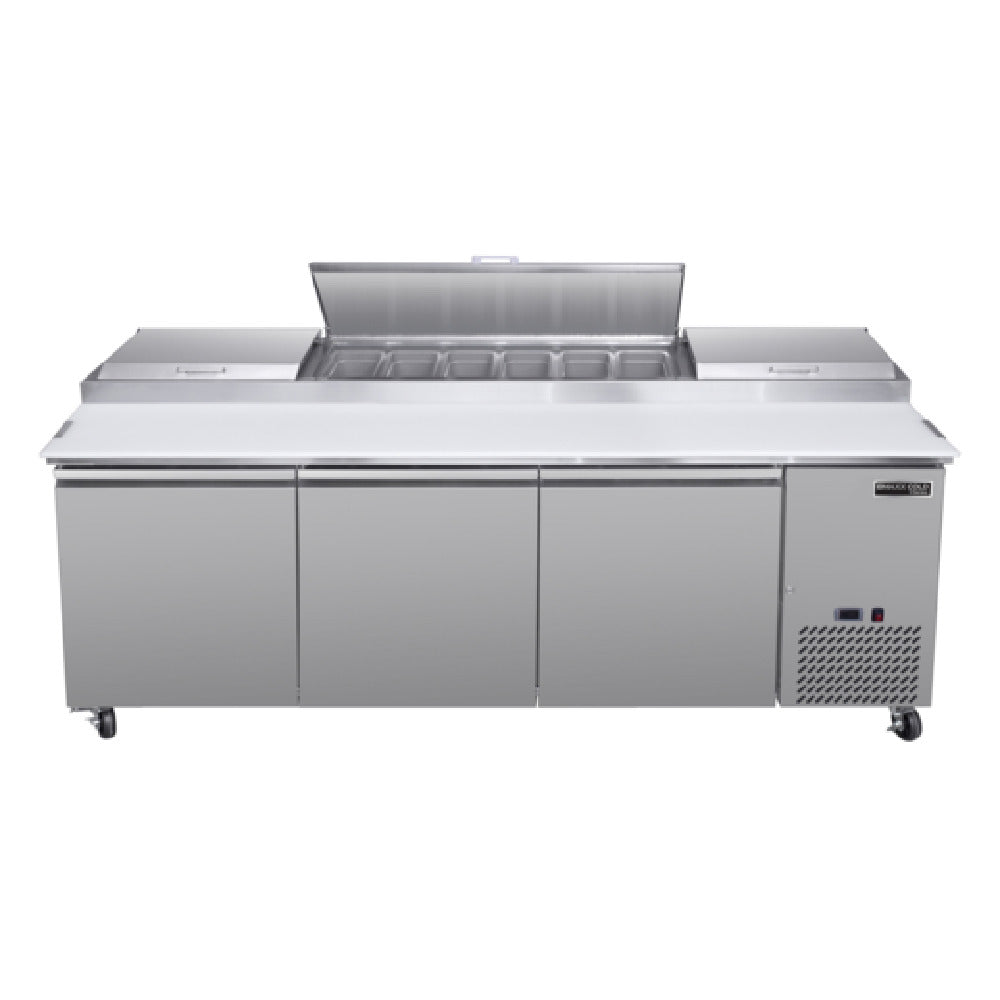 Maxximum MVPP92HC Maxx Cold V-Series Refrigerated Pizza Prep Table 92"W 30.8 Cu Ft