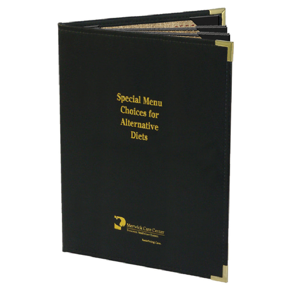 Menu Solutions ED460E Menu Cover Holds 8-1/2" X 11" Inserts Quad Panel Booklet With 6 Views