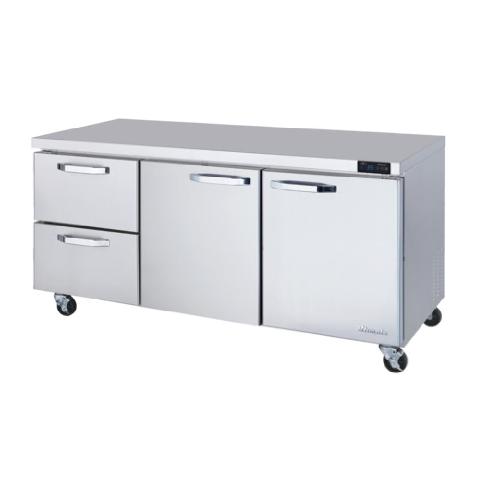 Blue Air BLUR72-D2L-HC Undercounter Refrigerator Three-section 72-3/8"W