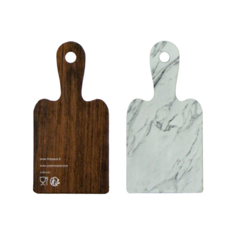 PacknWood 210PL510 - Double Face Marble/Wooden Planks For Mezze/Tapas, 3.9"L X 2"W