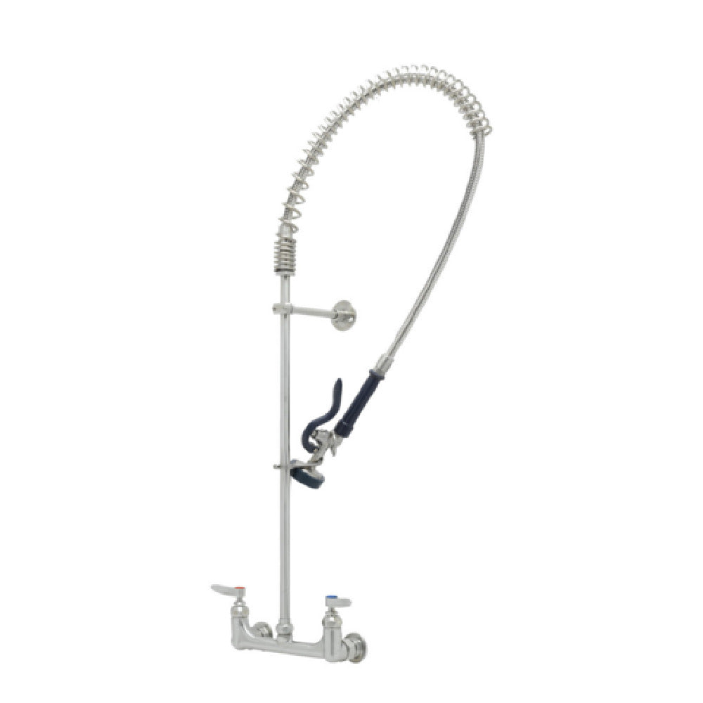 T&S Brass S-0133-B EverSteel Pre-Rinse Unit: EasyInstall 8" Stainless Steel Wall Mount Mixing Faucet