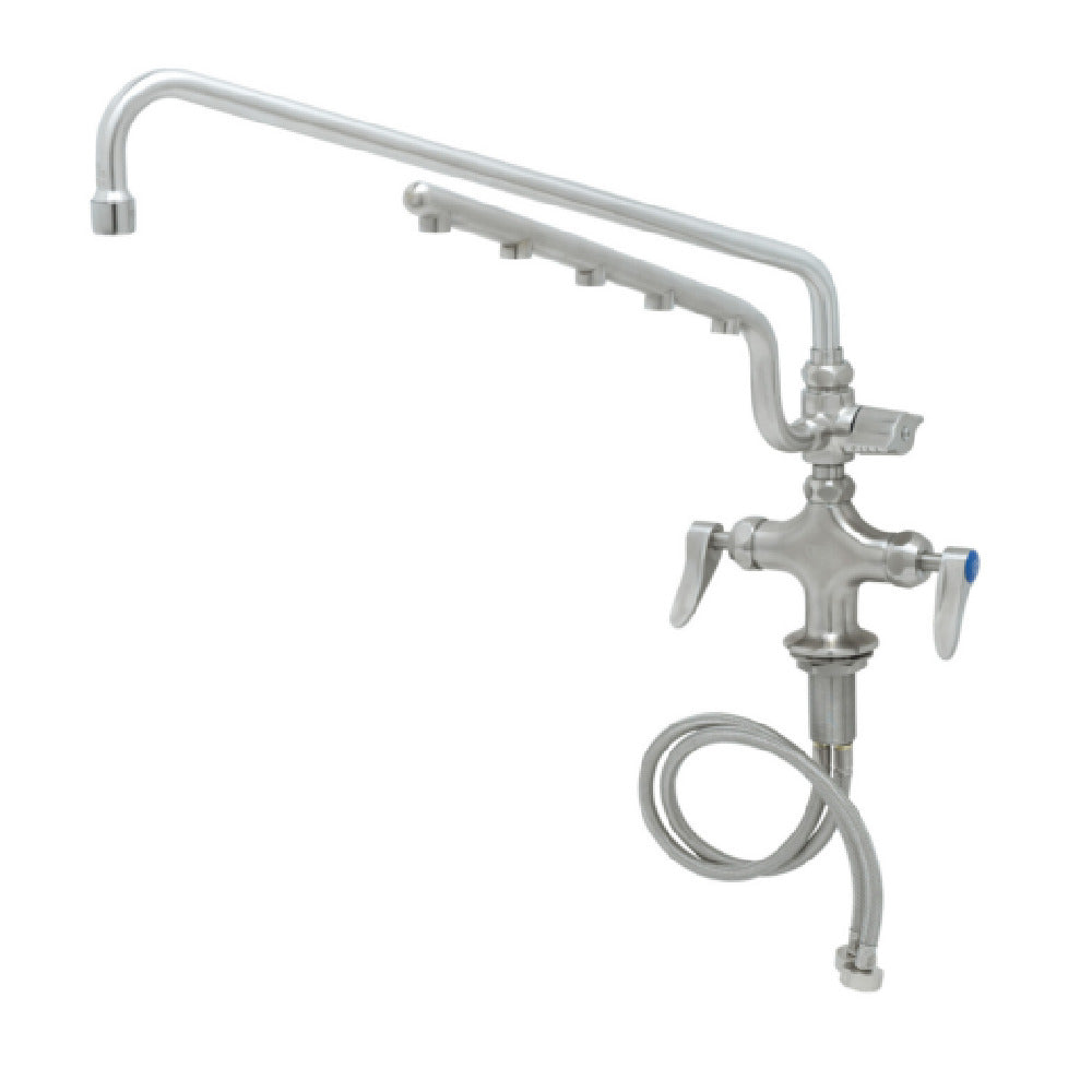 T&S Brass S-0200-U18-CR UltraRinse Stainless Steel Single Hole Deck Mount Mixing Faucet