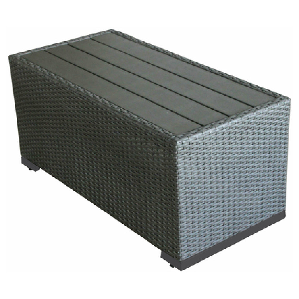 Plantation Prestige Commercial Furniture 8771836-0155 Durango End Table Light Gray Faux Wood Slat Table Top