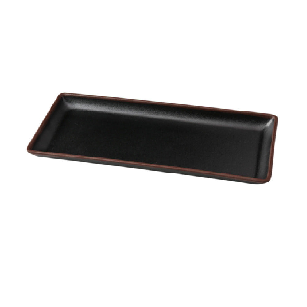 Yanco NA-408BK Nature Art Appetizer/Dessert Plate 8-1/2"D X 3-3/4"W X 1/2"H Rectangular