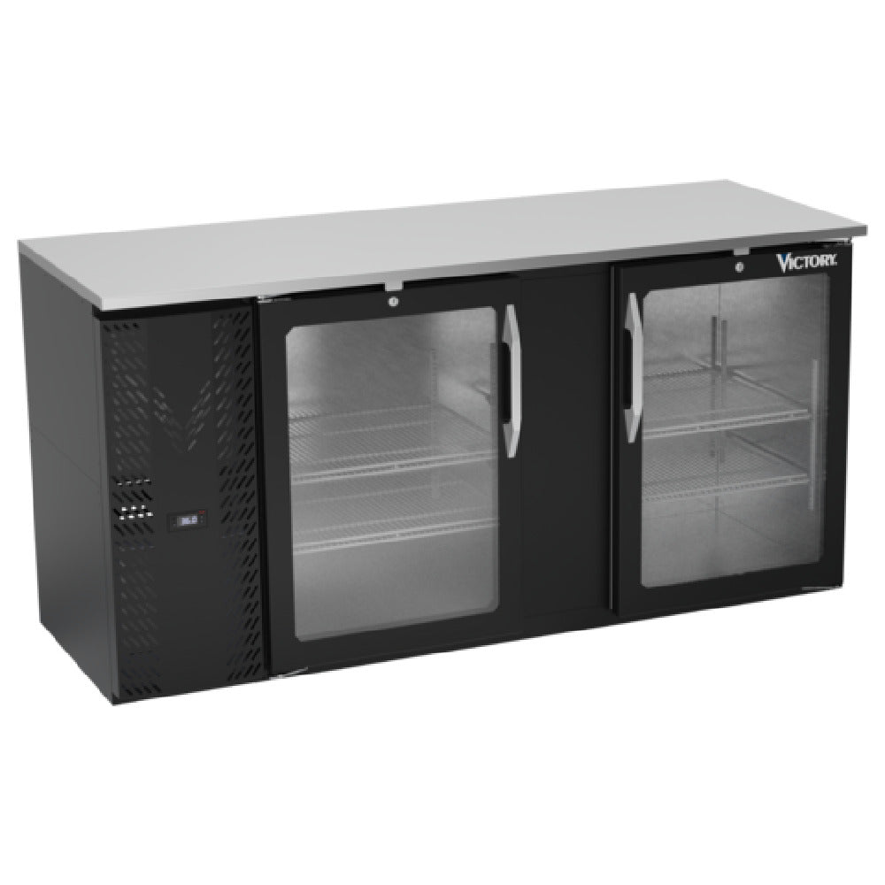 Victory VBBN68HC-G-B - Back Bar Refrigerator, Two-section, 68"W X 25-11/16”D X 34"H