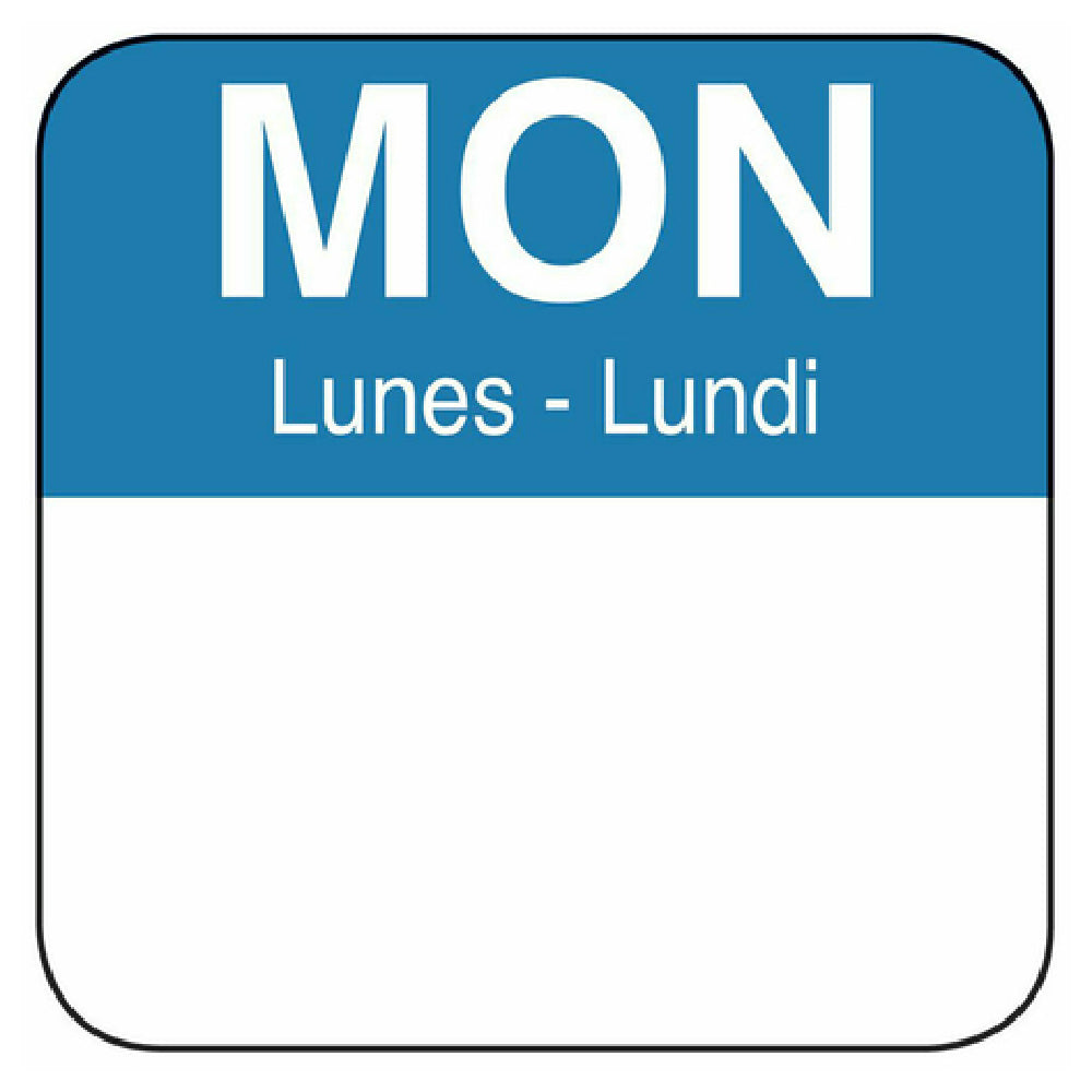 Hubert 39328 - Day Of The Week Label, "Monday", 1" X 1"