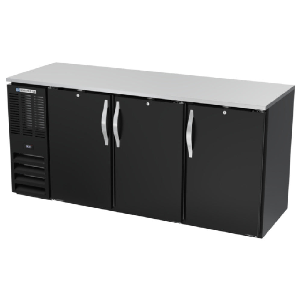 Beverage Air BBN72HC-F-B - Refrigerated Food Rated Back Bar Storage Cabinet, Three-section