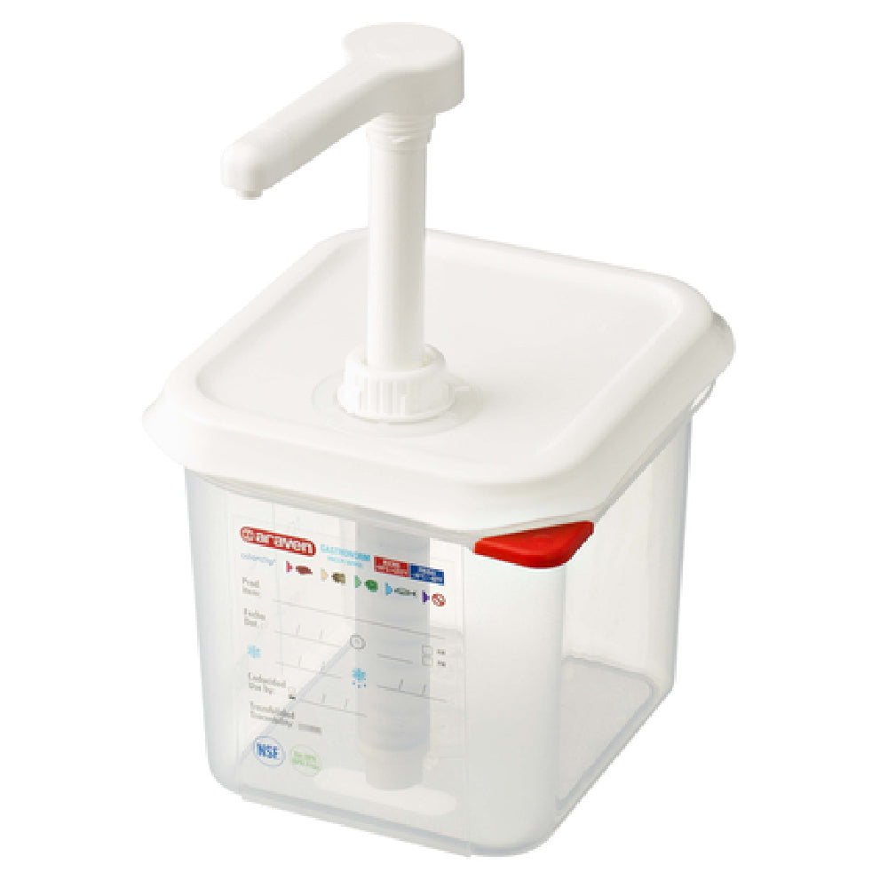 Carlisle 01367 Araven Sauce Dispenser 2.7 Qt. 6-7/8"L X 6-3/8"W X 7-1/2"H