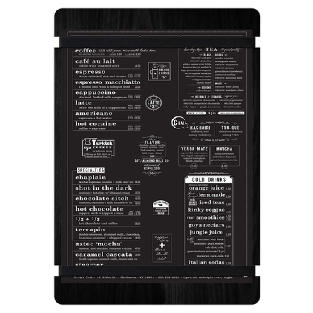 Menu Solutions WDRBB-C Menu Board Holds 8-1/2" X 11" Insert Double Panel With 2 Views