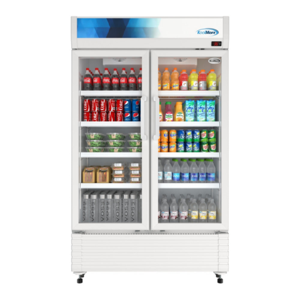 Koolmore KM-MDR-2GD-47 KoolMore Slim Commercial Merchandiser Refrigerator 46.93"W X 25.94"D X 79.37"H