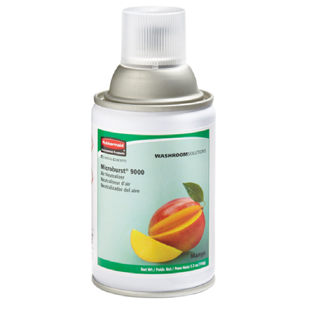 Rubbermaid FG401693 - TC Microburst® 9000 Aerosol Air Neutralizer Refill, Mango (V.OC Compliant In All U.S. States, Canada & Mexico) (sold In Case Quantities Only)