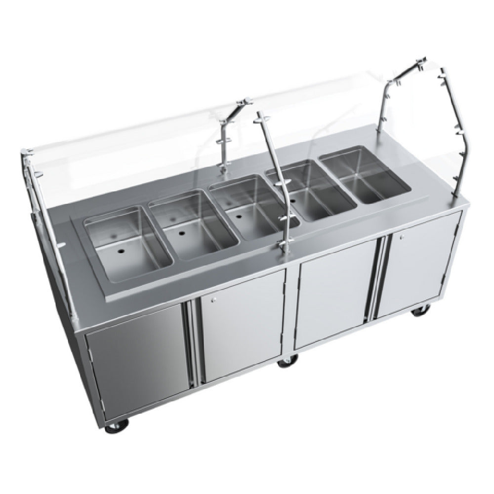 BK Resources FBS-P-H-5 - 5 Well Portable Hot Food Buffet Station, 3-well, 84"W X 36"D X 59-3/16”H