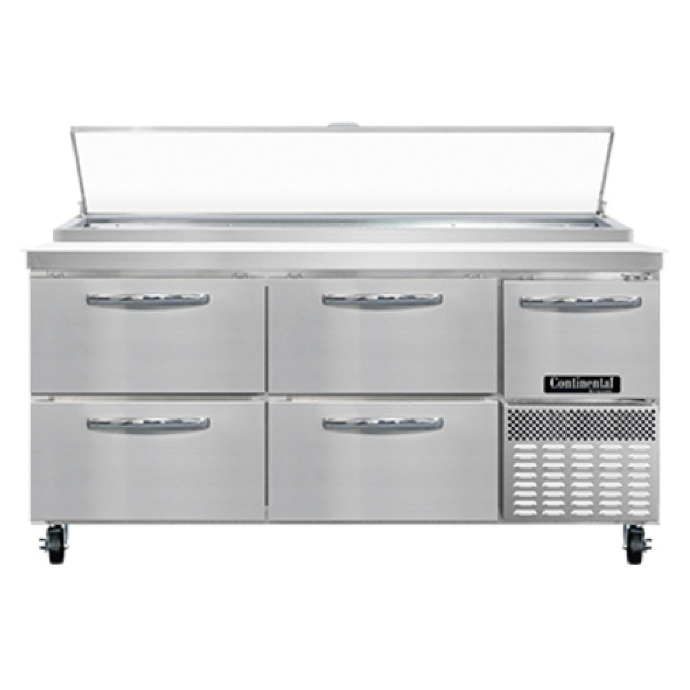 Continental Refrigerator PA68N-D Pizza Prep Table 68"W Two-section