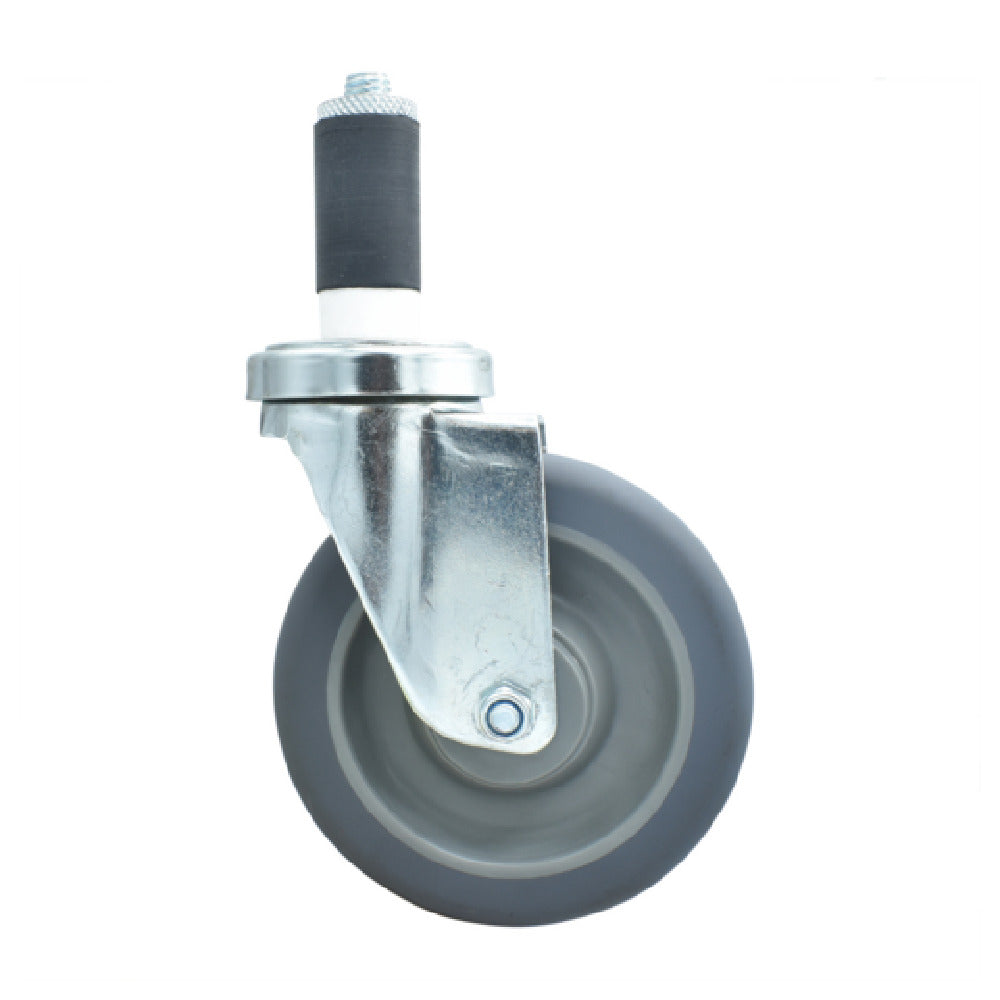 BK Resources 5SBR-2RA-GR - Swivel Caster, 1-1/4" Expanding Stem, 5" Gray Rubber Wheel
