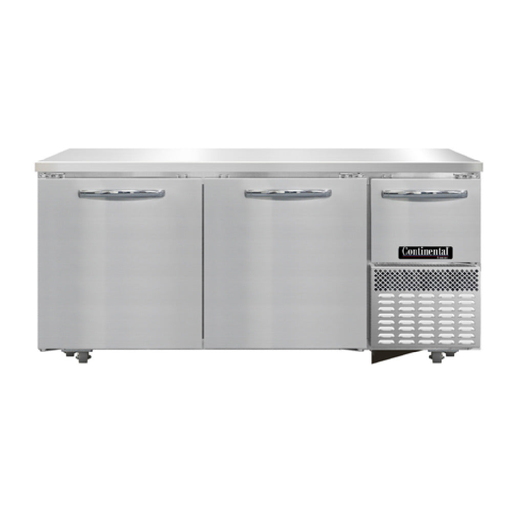 Continental Refrigerator FA68N-U Undercounter Freezer Base 68"W Stainless Steel Front & End Panels