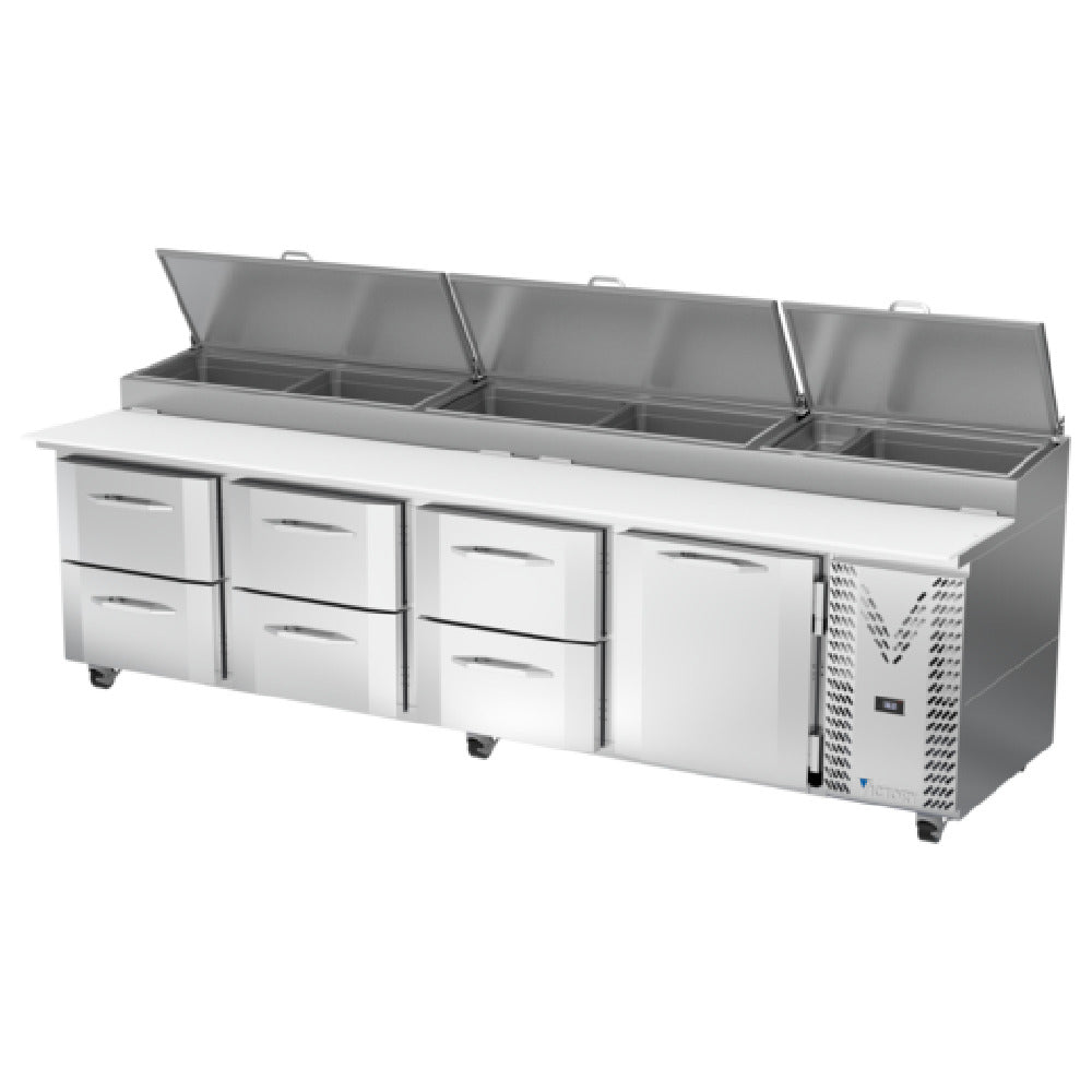Victory VPPD119HC-6 - Pizza Prep Table, Powered By V-Core™, Four-section