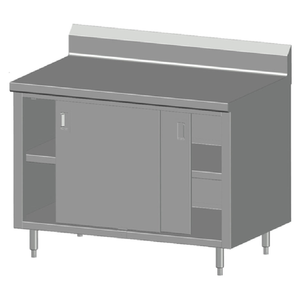 SPG 6CBT-30BD - Universal Stainless Work Table, Cabinet Base With Sliding Doors, 72"W X 30"D