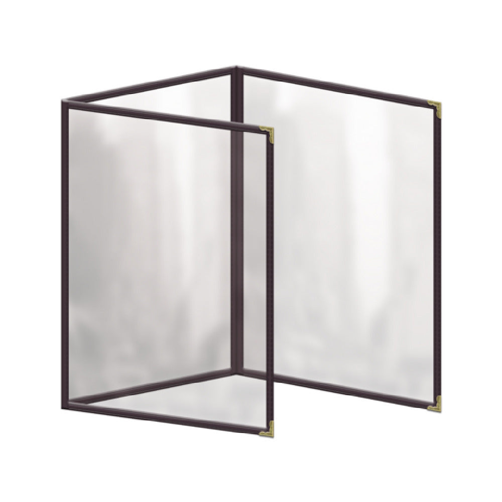 Risch TET 8.5X11 Deluxe Clear Sewn Menu Cover 8-1/2" X 11" Triple Fold-out