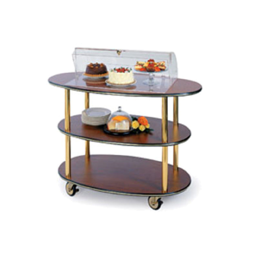 Geneva 36303 Dome Display Dessert Cart Rounded Oval 44"W X 23"D X 44-1/4"H