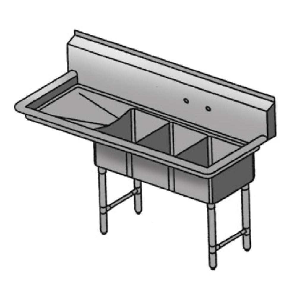 Klinger's Trading CON3DL Convenience/Deli Sink Three Compartment 44-1/2"W X 19-1/2"D