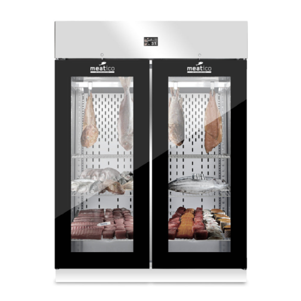 Invacus FISH 1500 Meatico Fish Aging Cabinet (2) Triple Pane Black Framed Glass Doors