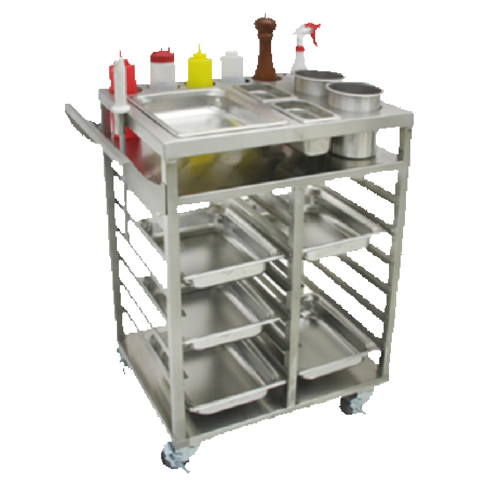 GSW USA C-TIC Teppan-Yaki Ingredient Cart 18"W X 27-1/2"L X 36"H (12) 1/2 Size Pan Capacity