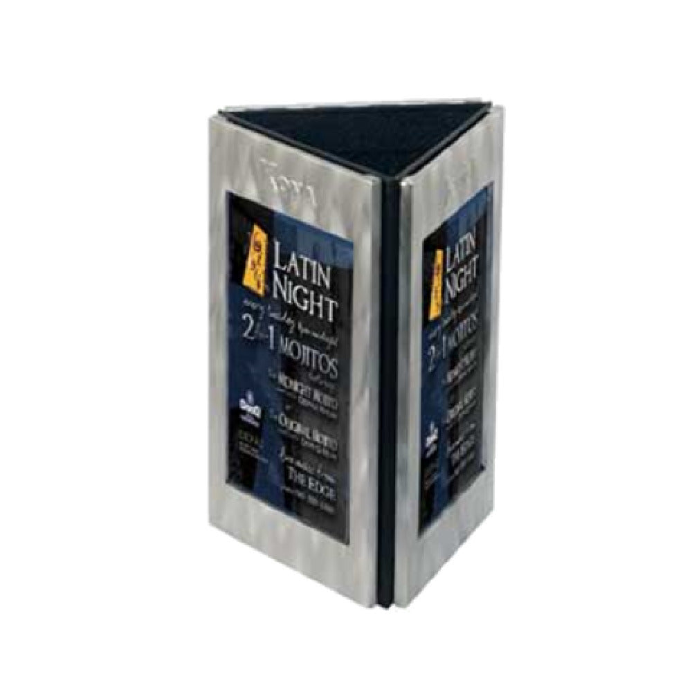 Menu Solutions TRIAL-A Table Tent Holds 4" X 6" Inserts Triple Panel