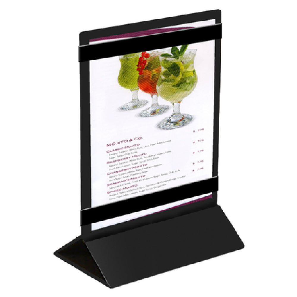 Menu Solutions TT2SRBB-57 Table Tent Holds 5" X 7" Inserts Double Sided