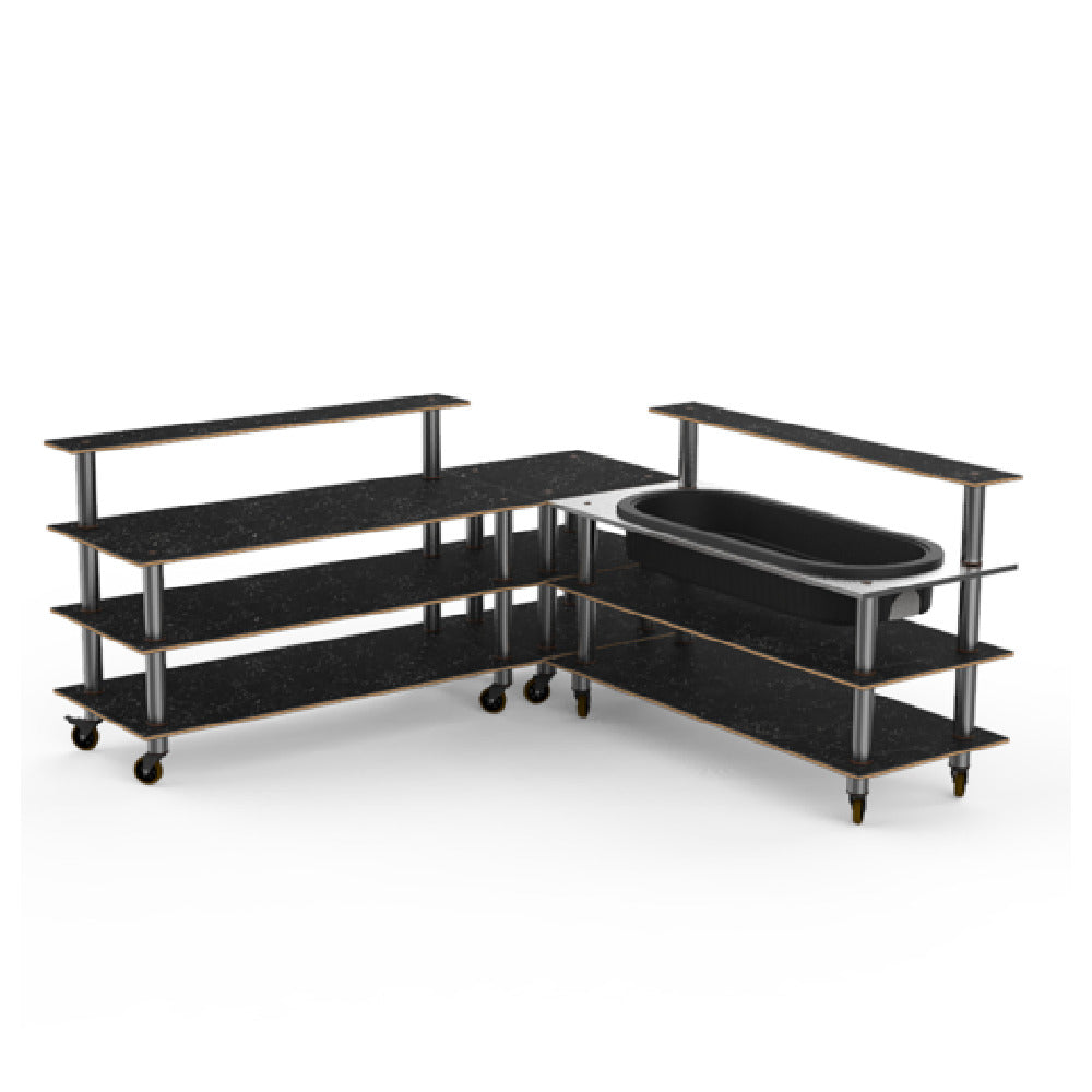 Steelite MGCMLB01MSXW Mogogo Buffet Solutions Modular Cooling Corner Station 3-tier