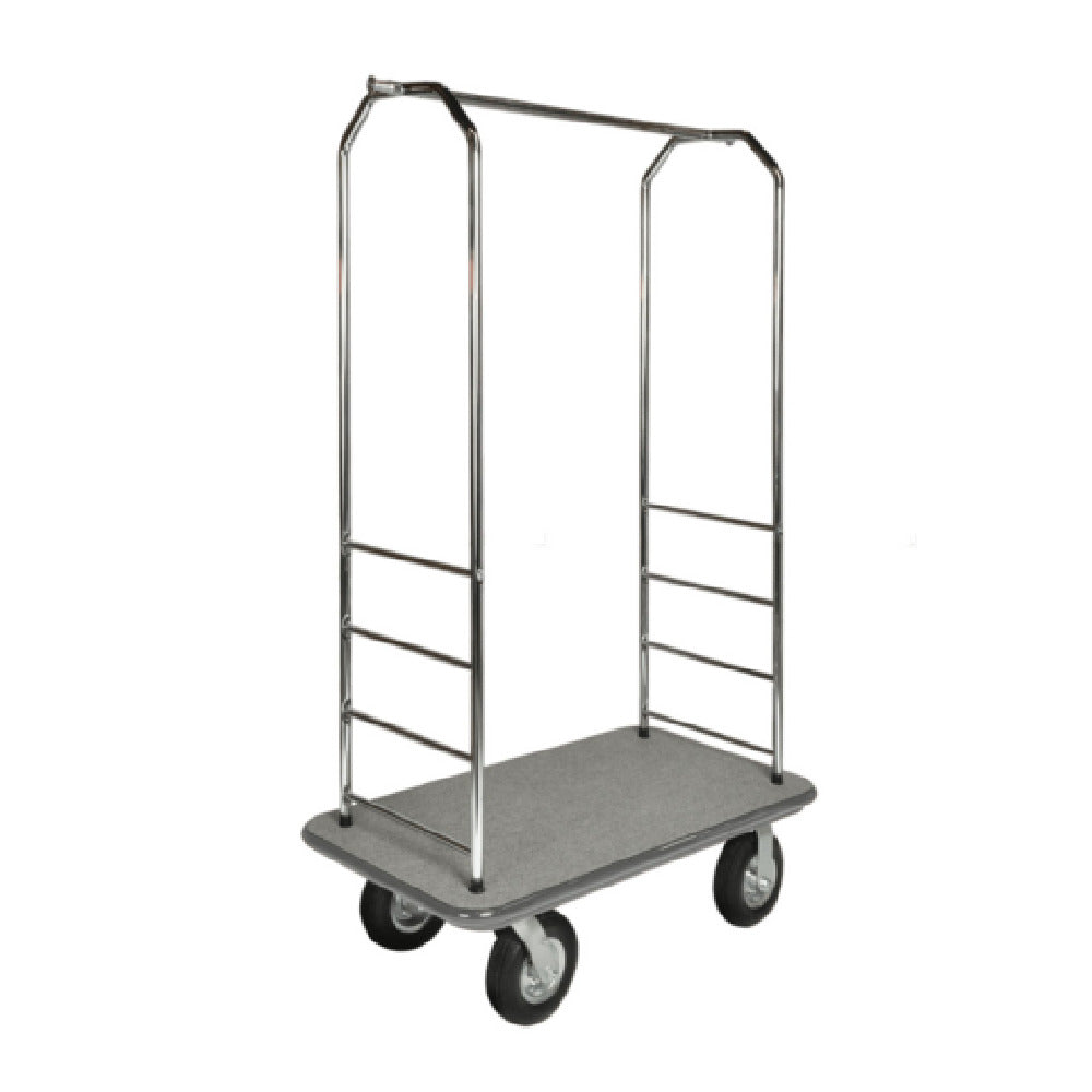Central Specialties 2099GY-040-GRY Easy Mover™ Bellman's Cart 43"W X 23"D X 72-1/2"H 1" Stainless Steel Frame