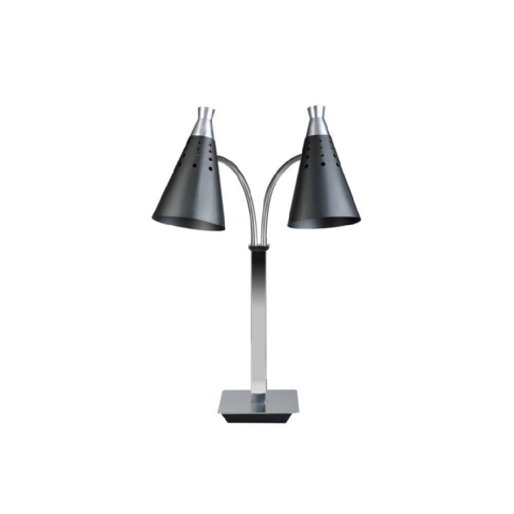 FOH BTC005BKS18 Smart Buffet Ware® T-Collection Double Heat Lamp 110v Matte Black