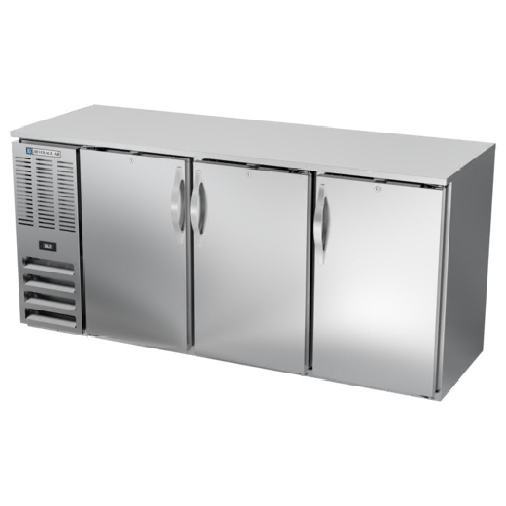 Beverage Air BBN72HC-S - Refrigerated Back Bar Storage Cabinet, Three-section, 72"W X 26-3/8"D X 34"H