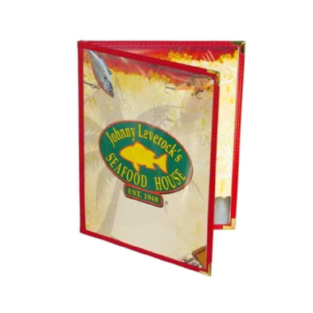 Menu Solutions SE310C_VINYLBROWN Menu Jacket Holds 8-1/2" X 11" Inserts Double Panel With 4 Views