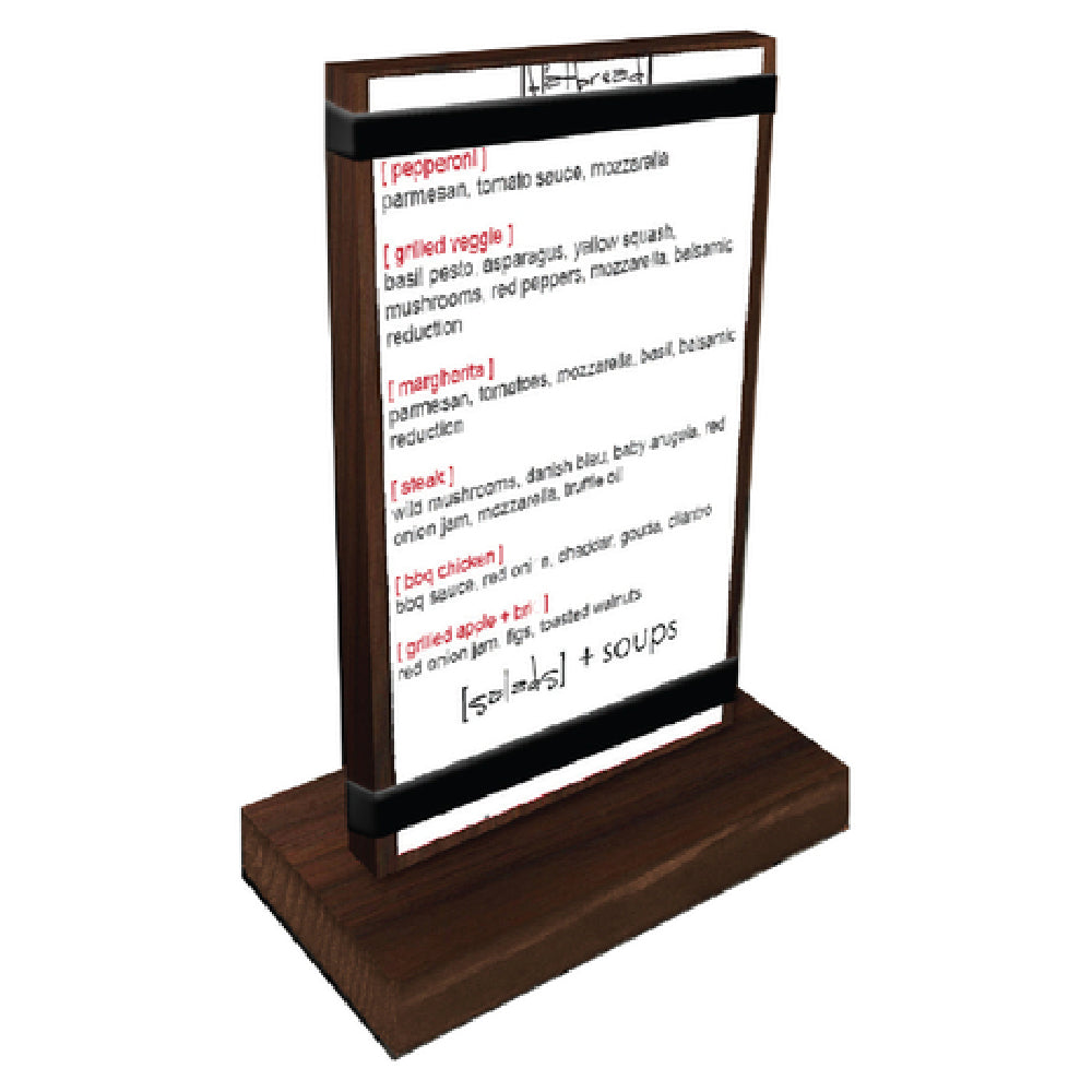 Menu Solutions WTRB-A Table Tent 4" X 6" Insert With Top & Bottom Rubber Bands