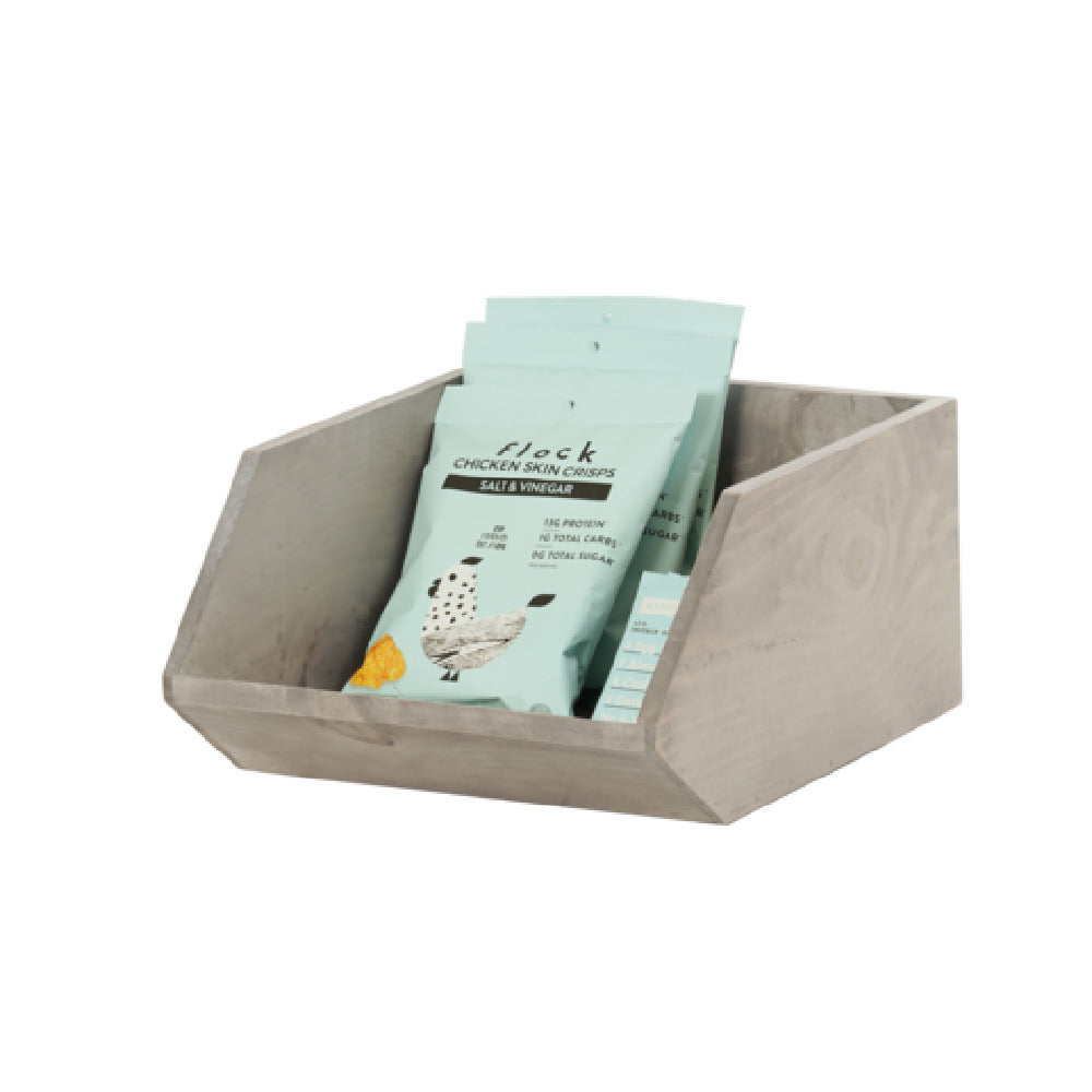 Cal Mil 23762-14-110 Aspen Angled Wood Box Base 12"W X 14.25"D X 7"H Gray-stained Finish